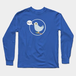 Cute Bird saying hello cartoon design Long Sleeve T-Shirt